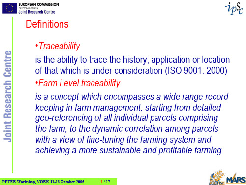 欧盟关于可追溯性Traceability方面的讲座PPT  04_pp_jrc_flt-30页PPT文档资料