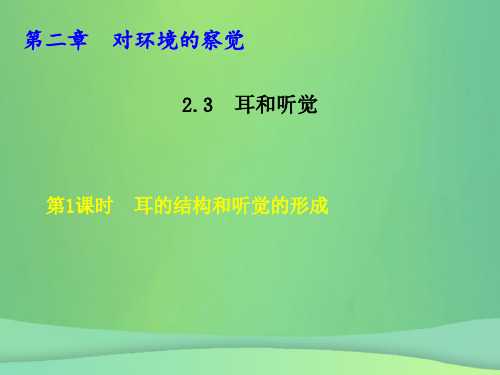 七年级科学下册第2章对环境的察觉2.3耳和听觉2.3.1耳的结构与听觉的形成习题课件新浙教