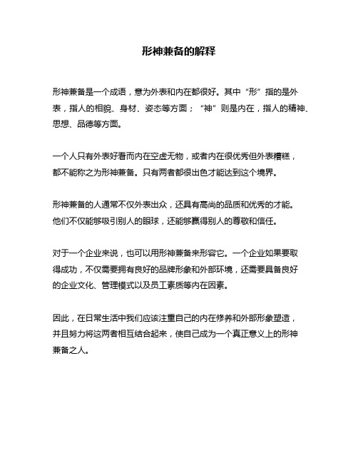 形神兼备的解释