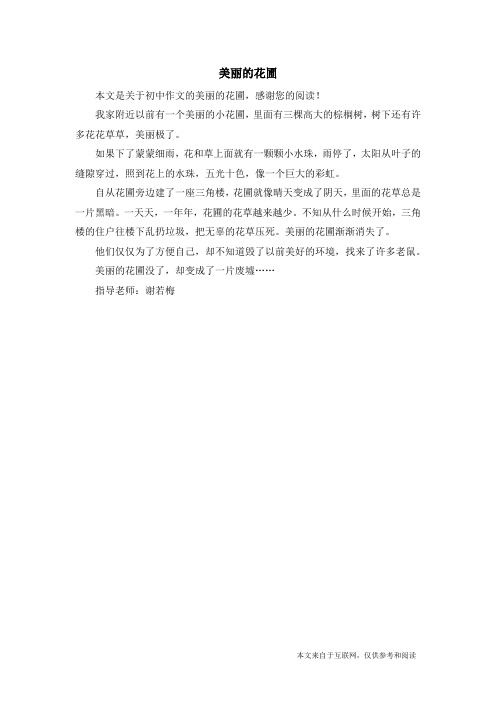 美丽的花圃_初中作文
