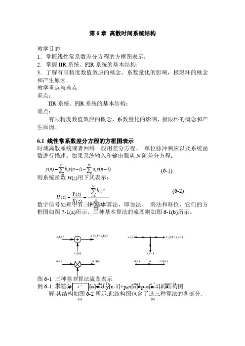 数字信号处理讲义--第6章 离散时间系统结构