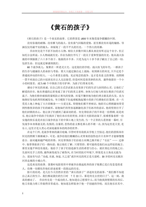 黄石的孩子的观后感