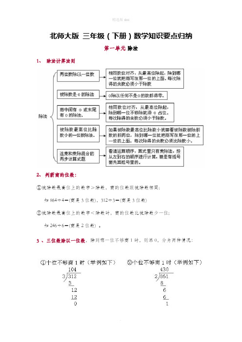 北师大版 三年级(下册)数学知识要点归纳