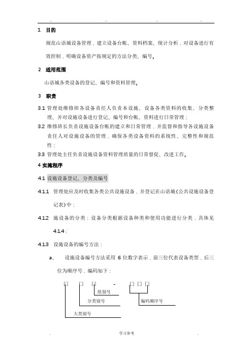 GC_001设备编号规则与设备档案管理规程完整