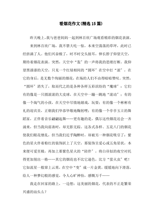 看烟花作文(精选15篇)精选