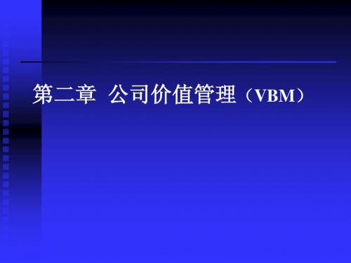 第二章 公司价值管理汤谷良