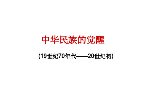 中华民族的觉醒(19世纪70年代-20世纪初)分析