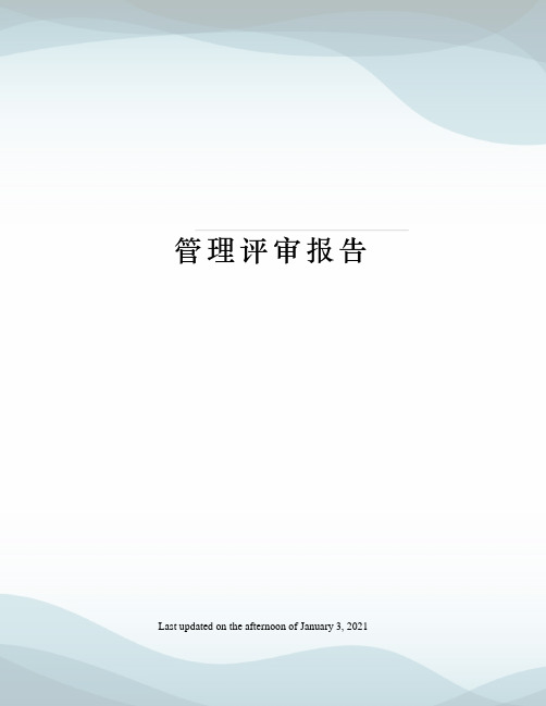 管理评审报告