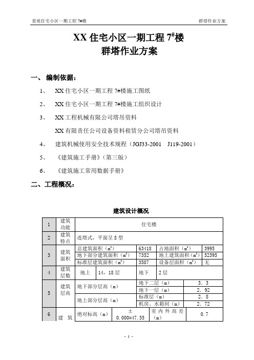 1群塔作业方案