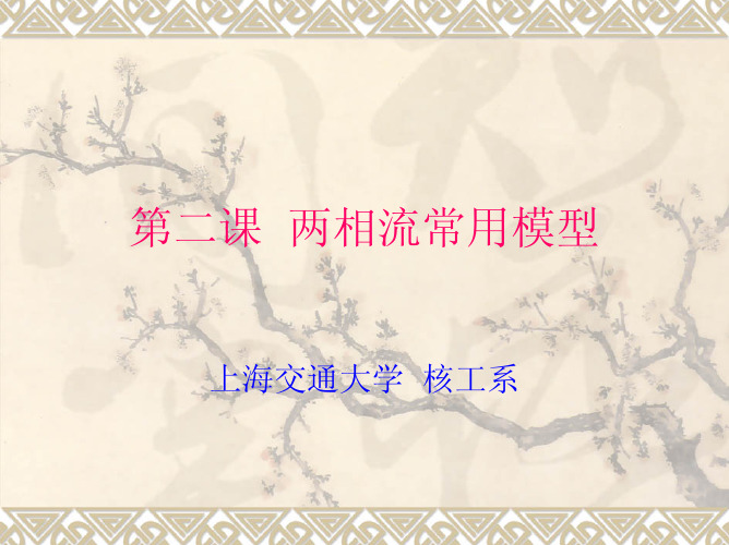 第三章(第二次课)  两相流动模型(均、分)