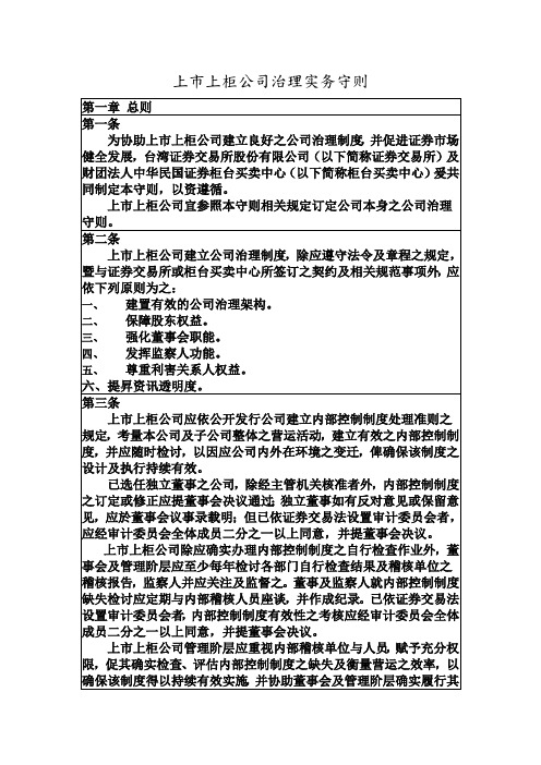 上市上柜公司治理实务守则