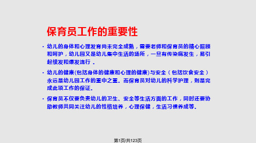 保育员的基本职责与职业素养PPT课件