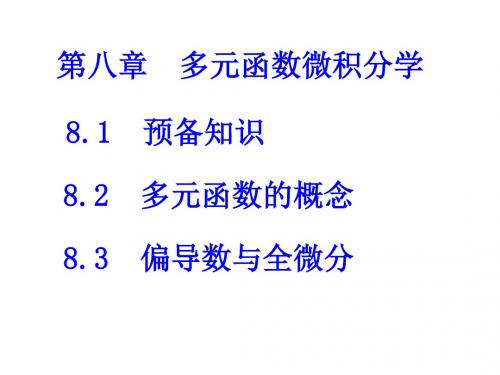 多元函数微积分学