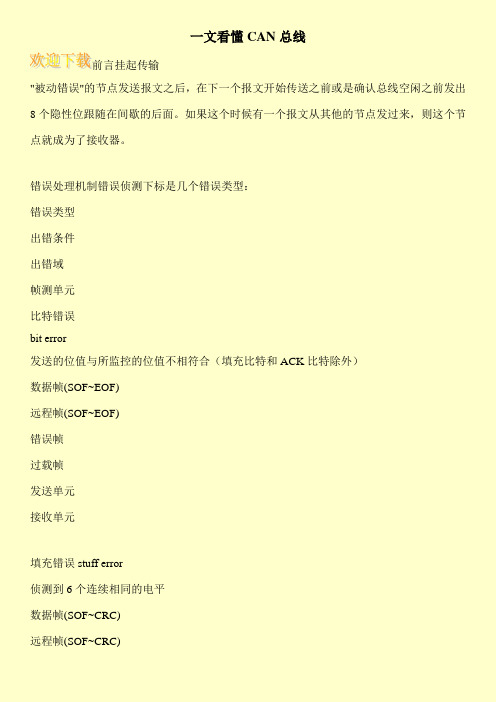 一文看懂CAN总线