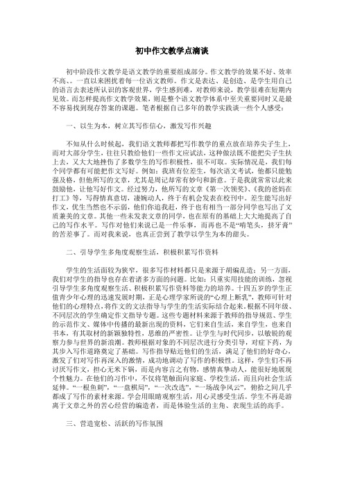 初中作文教学点滴谈
