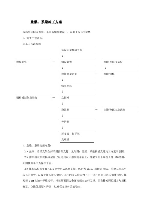 盖梁、系梁施工方案