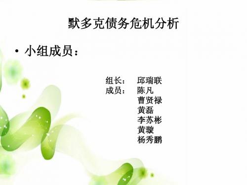 默多克债务危机分析(汇总)