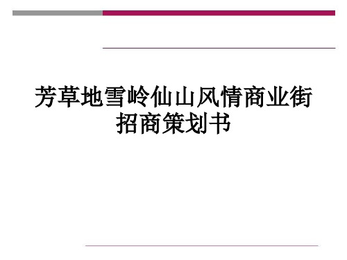 重庆雪岭仙山风情商业街招商策划方案PPT课件