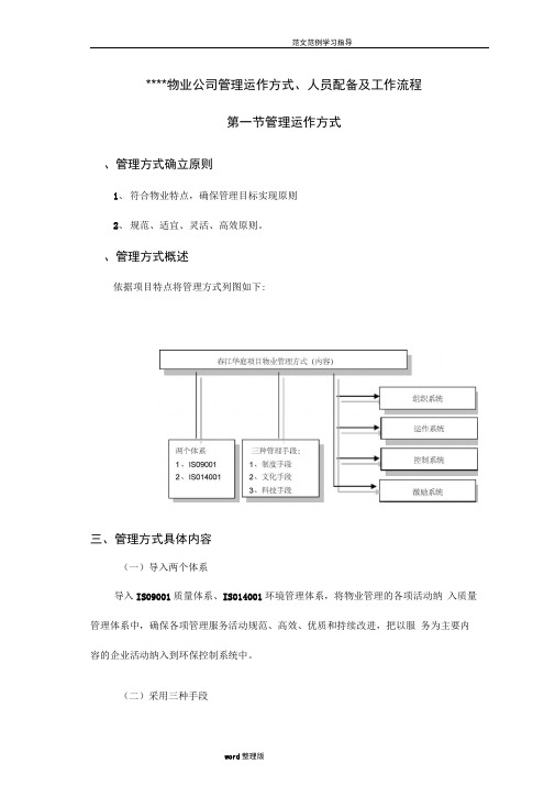 物业公司管理运作方式和流程