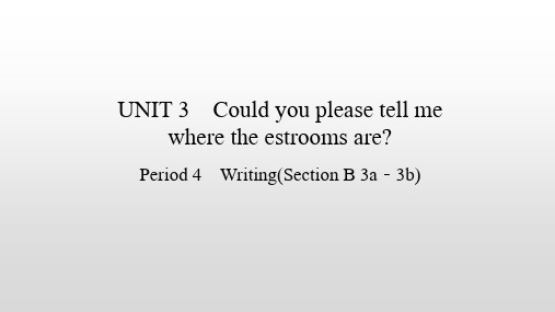 Unit 3  Period 4 Writing(Section B 3a-3b) 人教版英语九年级