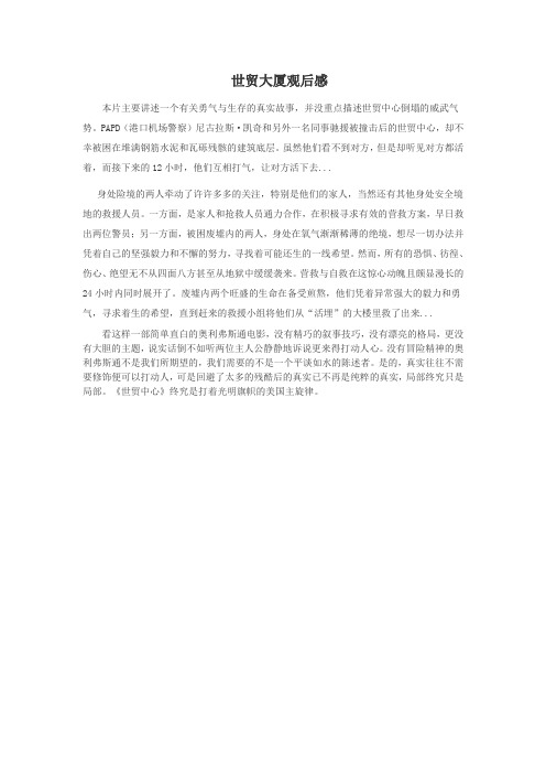 世贸大厦观后感