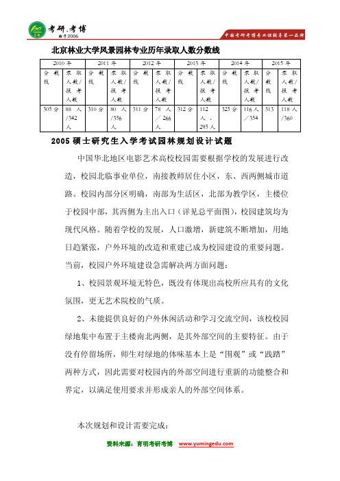 2016年北京林业大学风景园林专业专硕考研分数线历年考研历年真题考研专业课考研资料考研考研读书笔记23