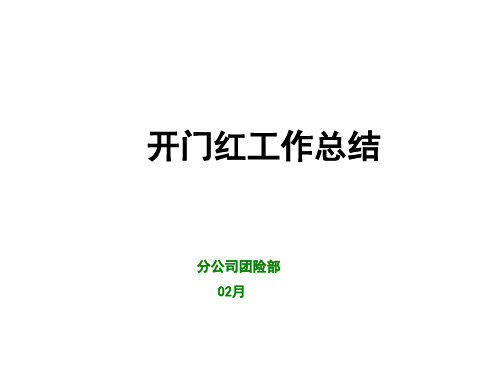 团险开门红工作报告
