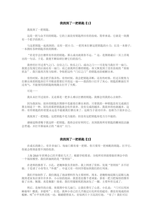 我找到了一把钥匙作文
