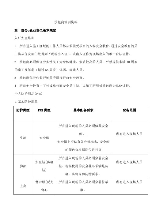 承包商培训