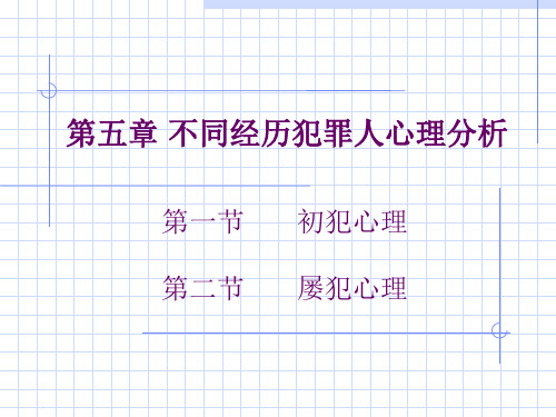 不同经历犯罪人心理分析ppt课件