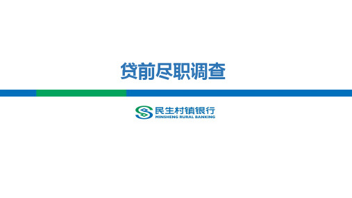 贷前尽职调查培训教材
