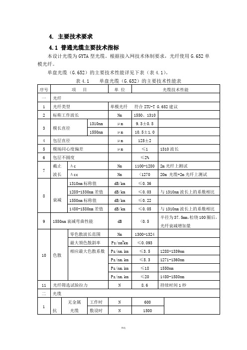 光缆技术参数