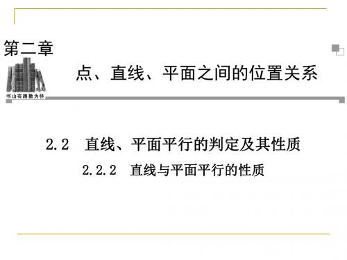2.2.2直线与平面平行的性质 课件(人教A版必修2)