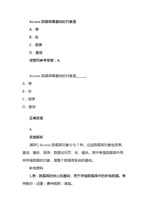 access最基础的对象