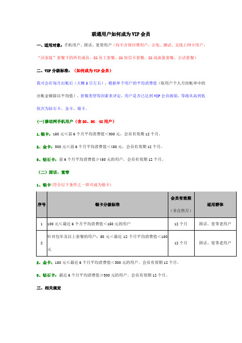 联通用户如何成为VIP会员