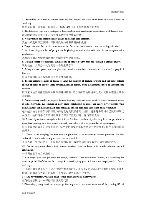 英语四级作文加分经典句型.doc