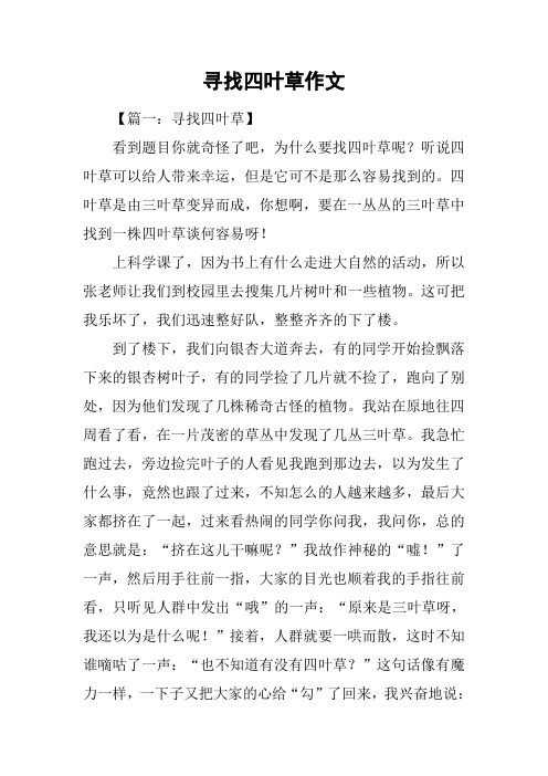 寻找四叶草作文
