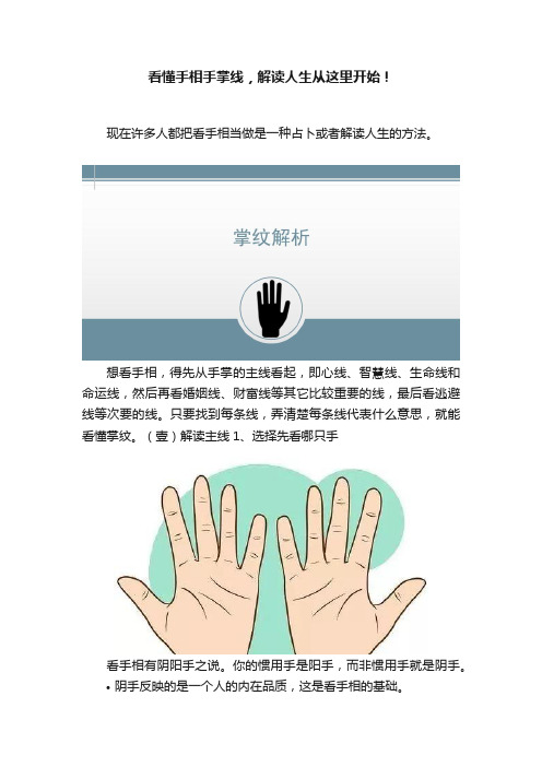 看懂手相手掌线，解读人生从这里开始！
