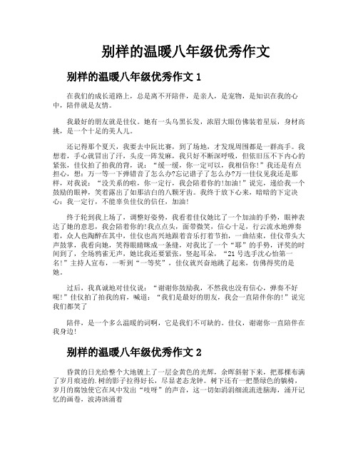 别样的温暖八年级优秀作文