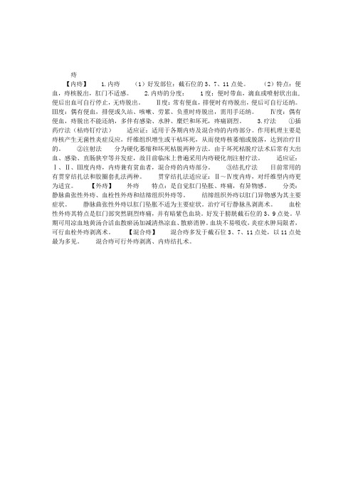 中医执业医师考试中医外科学复习资料：痔