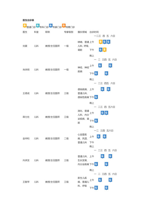 出诊时间华西附二院