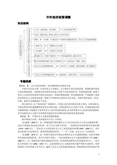 2015届高考历史中外经济政策调整