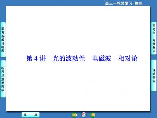 2015届一轮课件12-4 光的波动性 电磁波 相对论