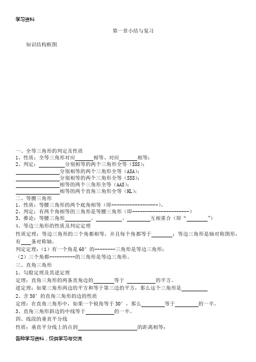 八年级数学下册第一章小结与复习教学教材