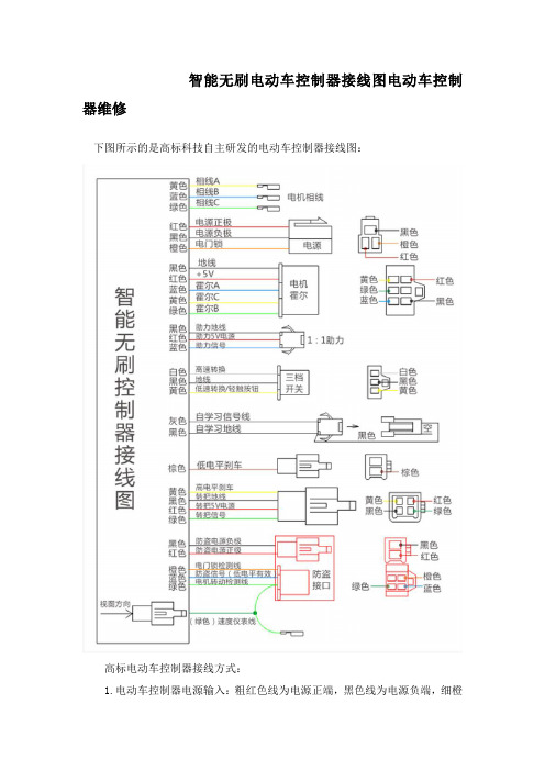 智能无刷电动车控制器接线图电动车控制器维修 (3)