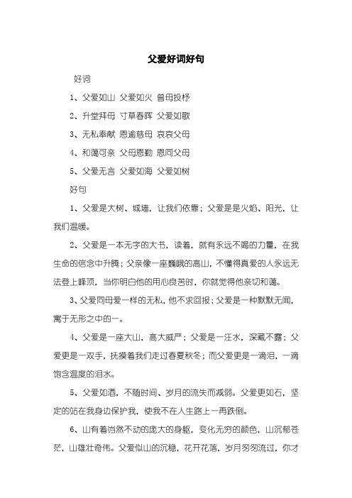 父爱好词好句