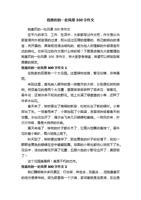 我喜欢的一处风景300字作文