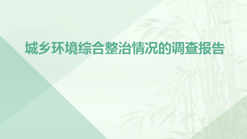 城乡环境综合整治情况的调查报告