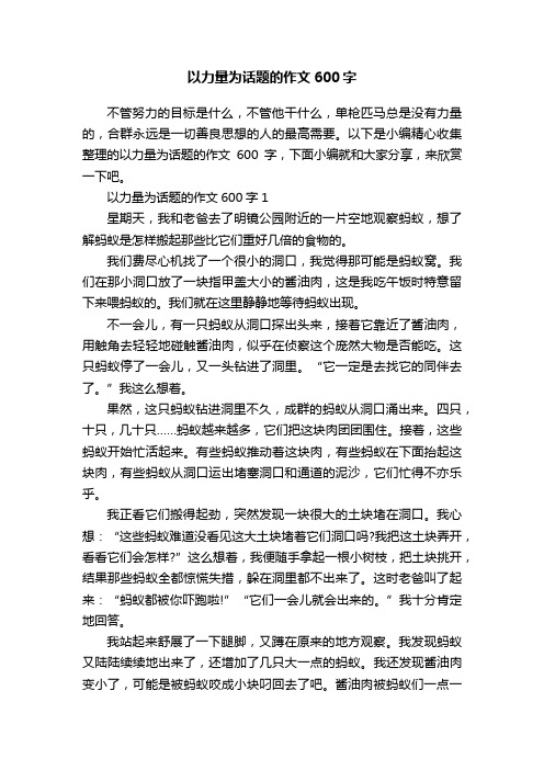 以力量为话题的作文600字