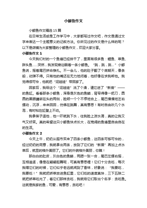 小鲫鱼作文